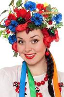 Closeup portrait of young woman photo