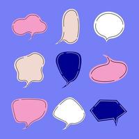 Set of speech bubbles. Hand-drawn chatting clouds. Chatting. Vector illustration.