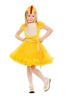 little girl in a yellow dress photo