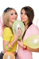 Sexy girls holding a balloon photo