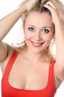 Cheerful blond woman photo