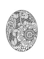 Easter egg mandala Coloring Pages vector