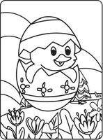 Cute Easter Coloring Pages for Kids vector