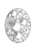 Easter egg mandala Coloring Pages vector