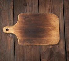 very old empty wooden rectangular cutting board photo