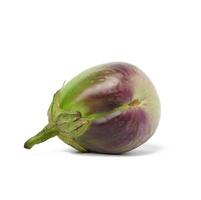 blue-green ripe eggplant isolated on white background, healthy vegetable photo