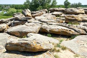 Ancient stone complex Stone Grave in Ukraine Zaporozhye region photo