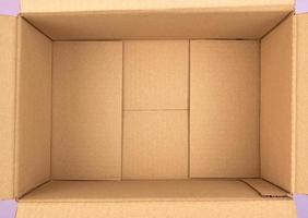 bottom of open empty brown cardboard box photo