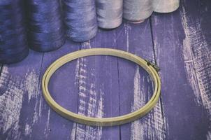 Vintage photo of wooden hoops for embroidery