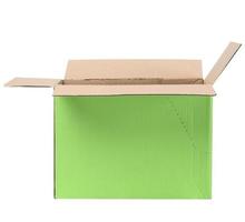 caja de cartón corrugado en blanco verde foto