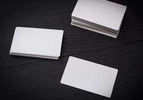 empty rectangular paper business card photo