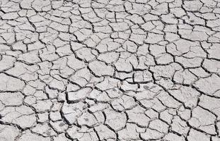 cracked by drought the ground, view from above photo