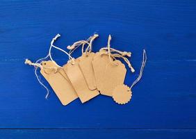 set of empty brown empty tags for clothes photo