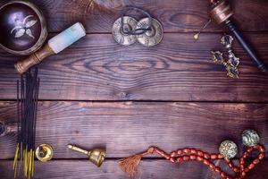 Tibetan musical instruments for meditation photo