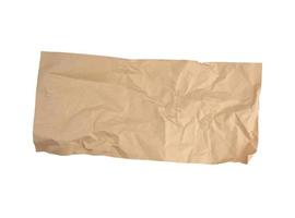 crumpled brown sheet of paper for packaging goods photo