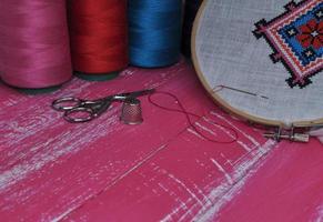 Items for needlework and embroidery photo