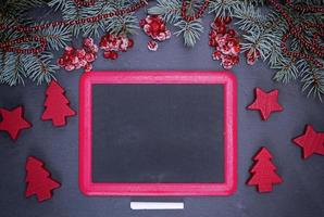 empty black frame and a piece of chalk photo