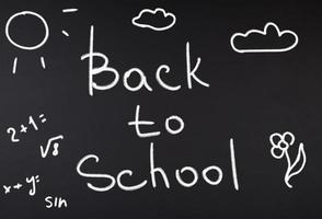 black chalk board and and the inscription back to school, full frame photo
