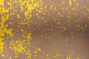 Yellow steel plate, rough surface, peeling paint, showing rusty steel texture. abstract background. photo