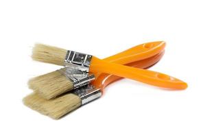 New paint brush with handle isolated on white background photo