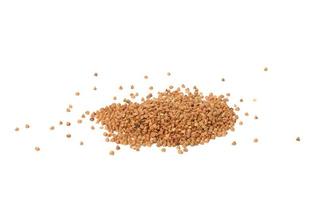 montón de granos de trigo sarraceno sin cocer. sémola foto