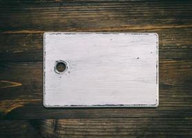 old empty white wooden cutting board photo