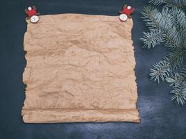 Empty scroll of brown kraft paper photo