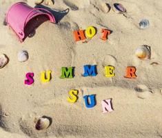 abstract summer background with summer, sun and hot photo