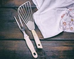 vintage iron fork and a spatula photo