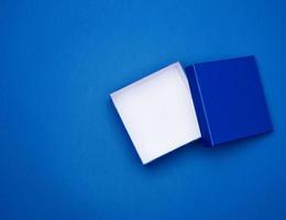 open blue square cardboard empty box photo