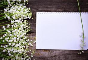 notebook with white blank pages photo