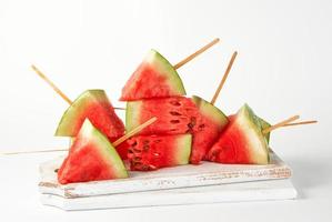 sliced ripe red watermelon with seeds photo