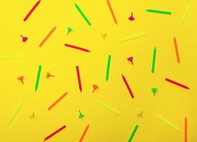 abstract yellow background with wax candles photo
