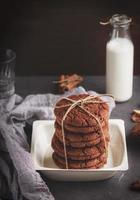 baked round cookies tied with a rope photo