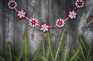 Vintage Christmas background with fir branches photo