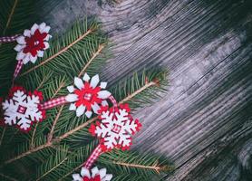 Christmas garland of spruce branches photo