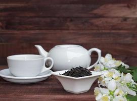 Cup, teapot and tea for the tea ceremony photo