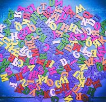 Multicolored wooden letters photo
