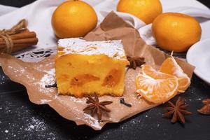 angerine pie sprinkled with powdered sugar photo