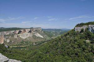 vista de la meseta de la montaña, cañón kacha, crimea foto