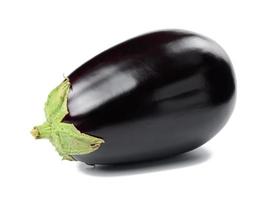 Blue ripe eggplant fruit isolated on a white background photo