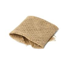 folded brown burlap fabric and isoleted on white background photo