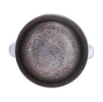 old aluminum cauldron isolated on white background photo