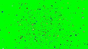 Green screen falling confetti three dimensional shiny particle, glittering particles green-screen effects for party festival event photo