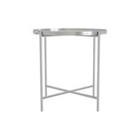 3D rendering Silver Metal Circle Side Table With Four Silver Met photo