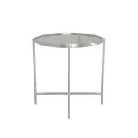 3D rendering Silver Metal Circle Side Table With Four Silver Met photo