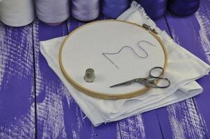 Set of objects for needlework photo