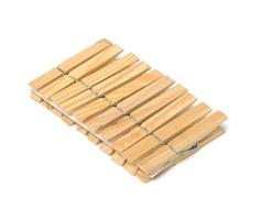 wooden clothespins isolated on white background photo