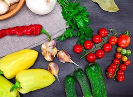 Fresh tomato, cucumber and pepper photo