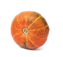 gran calabaza naranja entera aislada en un fondo blanco, verdura sabrosa y saludable foto